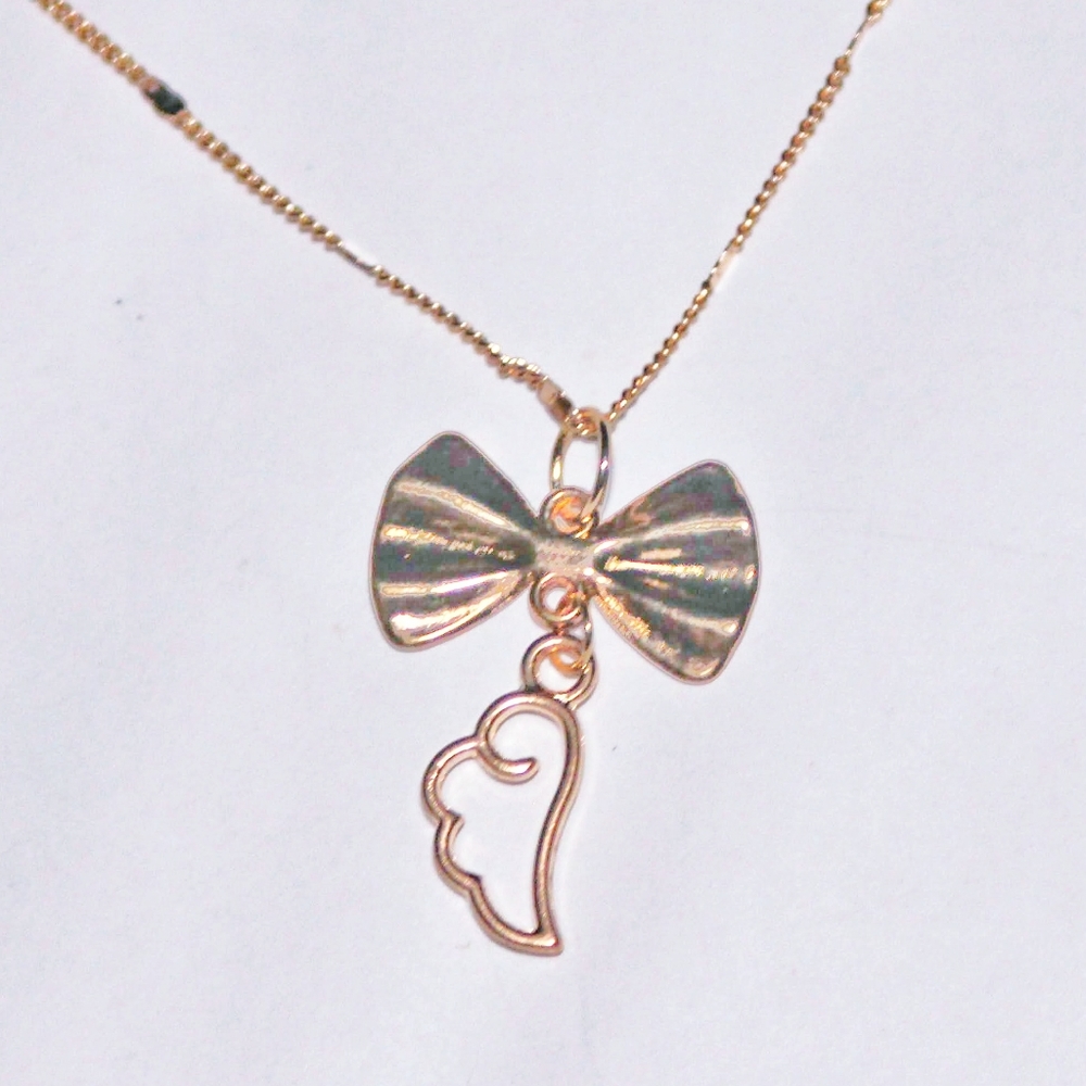 Angel wing bow Necklace